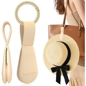 Magnetic Hat Clip 1-Pack - The Light Khaki Hat Clip for Travel on Bag, Magnetic Hat Clips for Bag, and Secure Hat Holder for Travel on Caps & Beach Hats, Vacation Essentials