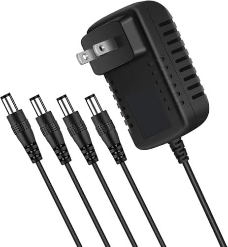 4.5V -5V Charger for Lemax Lighted Accessory # 74254 74707 84428 44242 94565 94566 94527 74706 94563 74295 94564 4 Output AC/DC Adapter for Christmas Village Spooky Town Collection Power Supply