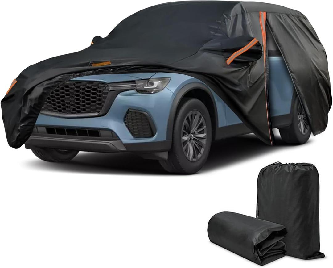 Car Cover for Lexus LX 450 470 570 600 700h 1995-2026 and for Polestar 1 2 3 4 2019-2026, SUV Full Car Cover Waterproof, Sun Rain UV Snow Dust Protection, Custom Fit with Driver Door Zipper