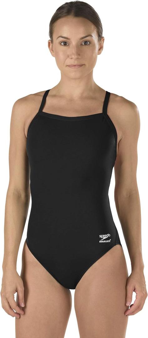 Speedo Womens Swimsuit One Piece Prolt Flyback Solid Adult Team Colors (Black), 10/36