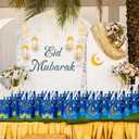 Locmeo 24 Pcs Eid Mubarak Reusable Gift Bags with Handles Non Woven Al Fitr Muslim Treat Bags Multifunctional Ramadan Mubarak Gift Bag for Party Supplies Gifts Wrapping(Royal Blue)