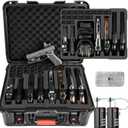 Pistol Gun Case for Multi Handguns - Hold Multiple Pistols & Magazines, Pre-cut Waterproof Hard Shell Gun Box, TSA Approved Pistol Case for SIG Sauer, Smith & Wesson, for Colt, for Revolver, for Glock, 19.8" x 15.5" x 8.6"