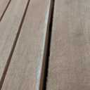 Walker Edison Dominica Contemporary Slatted Outdoor Dining Table, 34 Inch, Brown