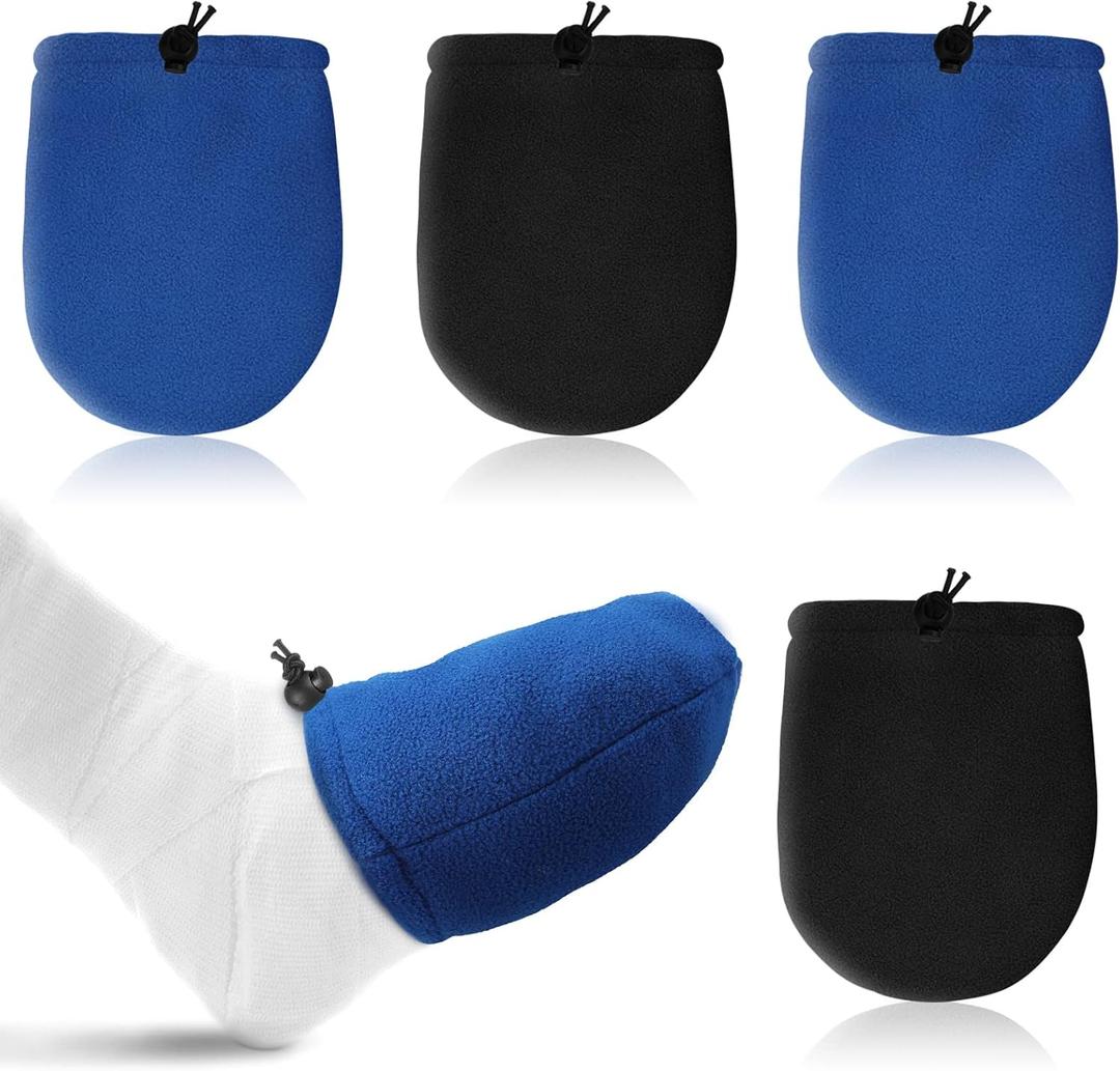 Cast Toe Socks for Women Men 4 Pack Cast Toe Cover Nonslip Protector to Keep Warm, Fits Ankle, Leg and Foot(Dark Blue, Black)