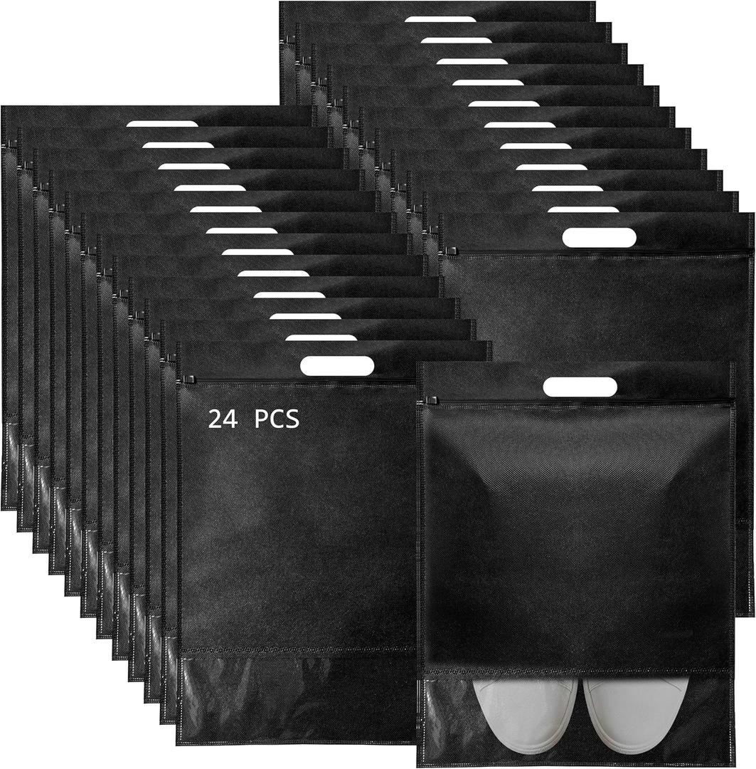 24Pcs Shoe Bags for Travel,13.7 x 15.7inches Portable Travel Shoe Storage Bag with Handle,Travel Essentials for Men and Women,Travel Shoe Bag with Zipper