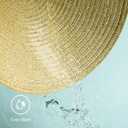 FunWheat Round Braided Placemats Set of 6 Table Mats for Dining Tables Woven Washable Non-Slip Place mats 15 inch(Shining Gold, 6pcs)