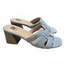 SM New York Denim Block Heel Sandals (Size 7 Left -8 Right)