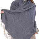 Winter Scarf for Women Cashmere Feel Pashmina & Blanket Wrap Cozy Fashion Shawl Ideal Christmas & Holiday Gift (Navy Blue)