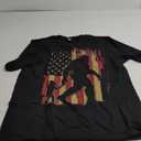 American Flag Bigfoot Dad Fathers Day Sasquatch Fathers Day T-Shirt, Black, S