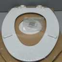 Mayfair Linden Slow Close Toilet Seat, Non Slip Heavy Duty Wood, Easy Install, Elongated, White