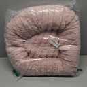 Washable Small cat Dog Bed,Calming Anti Anxiety Round Donut Dog Bed,Cute Kitten Cat Beds for Indoor Cats,Fluffy Puppy Dogs Beds for Small Dogs, Anti-Slip Comfort Pet Bed (Pink, S)