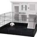 GUTINNEEN Rabbit Pet Playpen Bunny Run Extension Indoor Small Animal Pen (Playpen Only) (48"L x 48"W x 24"H, Black)
