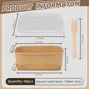 50 Pack 25 oz Paper Food Containers with Lids, Meal Prep Containers Disposable Large Paper Bowls, Microwavable and Freezer Storage Use Cardboard Food Containers