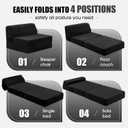 Folding Sofa Bed with Pillow, Memory Foam Fold Out Chair Bed, Convertible Sleeper Chair with Washable Cover, Futon Floor Couch for Living Room/Dorm/Guest Use/Home Office/Apartment, Black