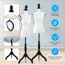 SereneLife Female Torso Mannequin Display - Sturdy and Durable, Adjustable Dress Form (52-64"), Lightweight, Easy-to-Assemble, Stable Tripod Stand, Smooth Surface for Retail Clothing Display, Standard