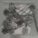 20 Pcs 4.29" Winter Snowflake Cocktail Picks Long Food Toothpicks Fruit Sticks Sandwich Appetizer Charcuterie Skewers Made of Metal for Winter Snow Xmas Dinner Decoration Party Supplies