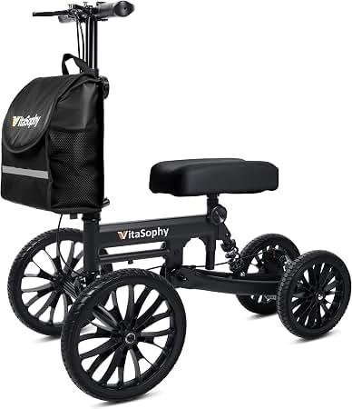 VitaSophy All Terrain Knee Scooter for Adults, Blue Foldable Knee Walker For Foot Surgery, Broken Ankle, Foot Injuries, Crutch Alternative, Includes Basket, 
Item Weight	12.57 kg
Weight Capacity Maximum	300 pounds