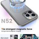 360 Rotatable Magnetic Stand for iPhone 16 pro Case Compatible with Magnetic 16FT Military Drop Protection, Anti-Scratch/Fingerprint Shockproof iPhone 16 pro Phone Case(Matte-Grey)