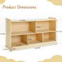 Montessori Shelf, Wooden Toy Storage Organizer for Books Toys, 2 Shelf Bookcase, 5-Section Storage Cabinet, Toddler Book Shelf for Kids Rooms, Playroom, Nursery, Kindergarten (Natural)