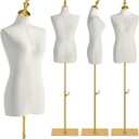 Female Mannequin Torso for Sewing: Adjustable Height from 47.2 to 74.8 Inch Female Dress Form for Sewing and Clothing Display - Pinnable Mannequin with Support Metal Base Stand
