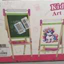 Doselie Easel for Kids,Adjustable Wooden Kids Art Easel with Paper Roll,Double-Sided Magnetic Toddler Easels,Dry Erase Whiteboard and Chalk Board,Toys for 3 4 5 6 7 8 9 10 Year Old Girl Boy Gift, 18.5 inches