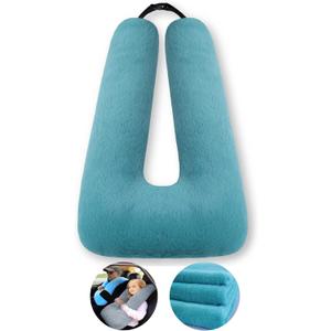 FHSGGP Travel Pillow Car Pillow Kid Car Sleeping The Sleeping Aid for Adults and Kids on Road Trips Kids Travel Pillow Emerald Green