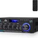 AK45 Stereo Audio Amplifier, AEXCVG Amplifier Home Audio Bluetooth 5.0 Amplifier 40W x 2, 2.0 Channel Stereo Bluetooth Receivers with SD/USB/MIC/RCA/FM/Remote Control for Home Stereo System