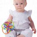 Manhattan Toy Winkel Rattle & Sensory Teether Toy, Blue/Green/Orange, 5 Inch x 4 Inch x 3.5 Inch