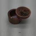 Salt Celler made of Acacia wood Spice box swivel lid cover for table gourmet herbs seasonings countertop primitive containers wooden dish jar storage box (Floral)