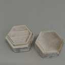 Velvet Ring Box, 2 Slots Hexagon Jewelry Ring Gift Box Vintage Ring Display Holder Case for Wedding Ceremony Proposal Engagement(Beige)