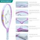AMA SPORT Kids Tennis Racket for Junior Toddlers Starter Kit 17-25" Tennis Racquet for Girls and Boys with 420D Nylon Shoulder Strap Bag, 21 Inch