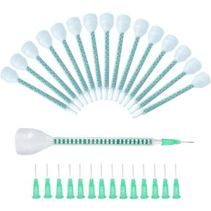 15 Pack Mixing Nozzle, Static Mixer Tips for Adhesive Cartridges, Mixer Nozzles Compatible with Adhesive Gun Applicators