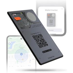 Rolling Square AirCard Pro Dual - Bluetooth Wallet Tracker - Compatibile with Both Apple iOS Find My and Google Android Find Hub Wireless Charging, Anti-Loss Card Smart Locator, Gray