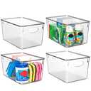 ClearSpace Plastic Storage Bins With lids, 4 Pack – Perfect Pantry Organization and Storage – Fridge Organizer, Pantry Storage Containers and Storage Bins, Cabinet Organizers