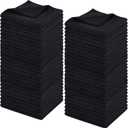 Newwiee 40 Pcs Wash Cloth Bulk Cotton Bath Hand Face Washcloths Soft Quick Drying Towel for Women Bathroom Washing Body Viscose Fiber Multipurpose Fingertip Rags (12 x 12 Inch,Black)