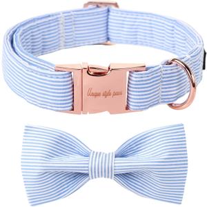 Unique Style Paws Pet Soft &Comfy Bowtie Dog Collar and Cat Collar Pet Gift for Dogs and Cats (Medium (Pack of 1), Stripe)