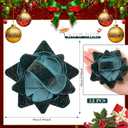 Knitgrip 12 Pcs Christmas Dark Green Velvet Gift Bow for Gift Wrapping 4 Inch Christmas Self Adhesive Glitter Ribbon Bows Stick on Flocked for Xmas Present Wrapping Decor Wreaths Tree