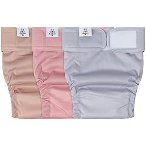 CuteBone Washable Dog Diapers Female No Tail Hole 3 Pack Reusable Doggie Period Training Pants for Docked-Tail Frenchie French Bulldog Boston Terrier Without Tail WWD07M