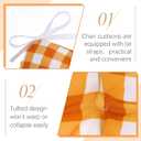 Geetery 4 Pack Chair Cushions for Dining Chairs, 16" x 15" Orange Kitchen Chair Cushions with Ties Buffalo Plaid Soft Comfy Seat Pads for Home Office Living Room Outdoor Indoor, 16.14 x 14.96 x 3.15 inches