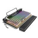 7KEYS Retro Typewriter Mechanical Gaming Keyboard, Vintage Style Computer Keyboard with Wireless Bluetooth5.0/Wired/2.4G, True RGB Backlight, Compatible with PC/Laptop/Tablet/Phone (Linear Switch)