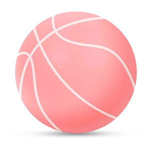 Lintriguingly Upgraded Silent Basketball Size 7 Indoor Noiseless Airless Foam Basketball, Quiet Dribble Dream Training Ball with Soft Soundless Bounce, Pink