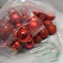 Aitsite 100 Pack Christmas Tree Ornaments Set Mini Shatterproof Holiday Ornaments Balls for Christmas Decorations (Red)