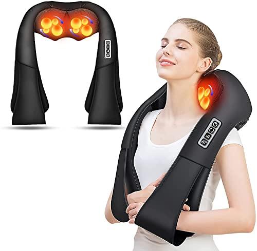 AERLANG Shiatsu Back and Neck Massager, Back Massager Deep Tissue Kneading Neck and Shoulder Massage with Heat, Electric Massage Pillow Fathers Day Gift Ideas from Daughter Son (NOT Cordless)