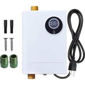 110V Tankless Water Heater, 3000W Electric Water Heater Under Sink, On Demand Instant Hot Water Heaters with Digital Display, 1/2" NPT for Hand Wash Kitchen RV