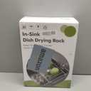 Dish Drying Rack Over the Sink In Stainless Steel Black Expandable Drainer for Small Kitchen, Counter Space Saving Compact Inside Sink Plate Dryer, Adjustable Hanging Metal Wire Strainer Drain Holder, For 11.5"-30"w Sink