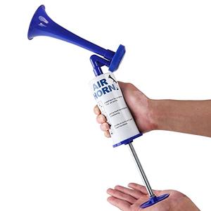AOLIHAN Pump Air Horn for Safety Airhorns Horn Loud Hand-held Air Horn for Boat Aluminum+ ABS Loud Noise Makers for Sporting Events Graduation Parties Aggressive Animals etc. (Handheld Air horn blue)
