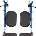 Wheelchair Lift Leg RestWheelchair Foot RestDrive Wheelchair Parts for Standard Wheelchairs1pair (Blue)