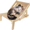 2 in 1 Sisal Cat Chair for Indoor Cats Hammock for Scratching Pad, Sisal Cat Scratcher Bed with Adjustable 4-Position for Cats Scratcher Lounge, Natural Sisal Lounge Chair (Cat Sisal Chair)