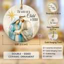 3 x Nativity Scene Ornament 2025, Catholic Gifts for Christian Family, Believers, Friends, Neighbors, Holy Family with Baby Jesus Ceramic Ornaments for Religious Christmas Decorations