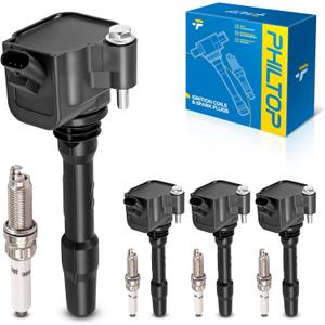 PHILTOP Set of 4 Ignition Coil Pack and Iridium Spark Plugs Fits for Mini Cooper,Cooper Countryman,BMW X1,740i,330i xDrive,530i xDrive,530i,540i xDrive,330i GT xDrive,740i xDrive,740e xDrive,530e